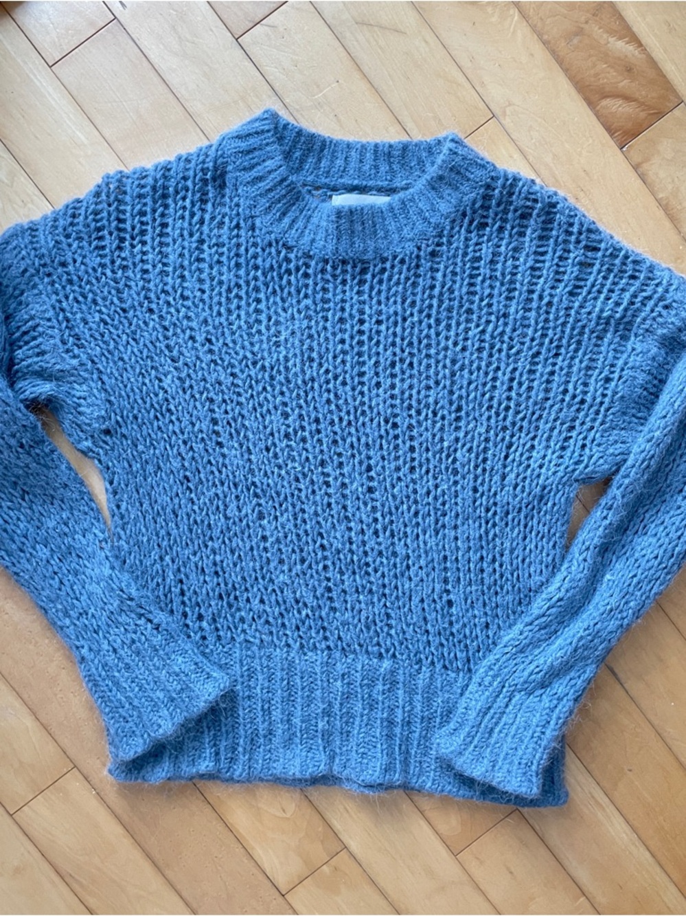 Mohair Crewneck Sweater in Dusty Blue